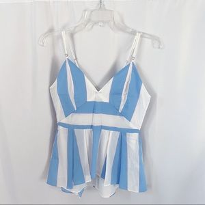 Hunter Bell Blue & White Striped Tank Top